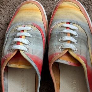 Vince Camuto Washable Canvas Mule- Celiste Sunset Stripe Size 7